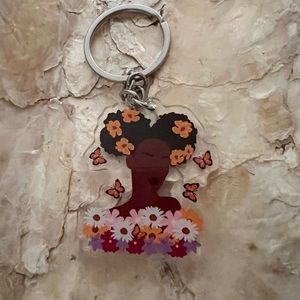 NWOT-Butterflies and Buns Acrylic Keychain